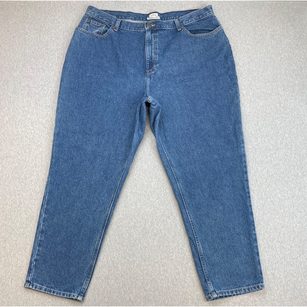 LL Bean Jeans Womens 20W Blue 100% Cotton Regular Fit Relaxed High-Rise